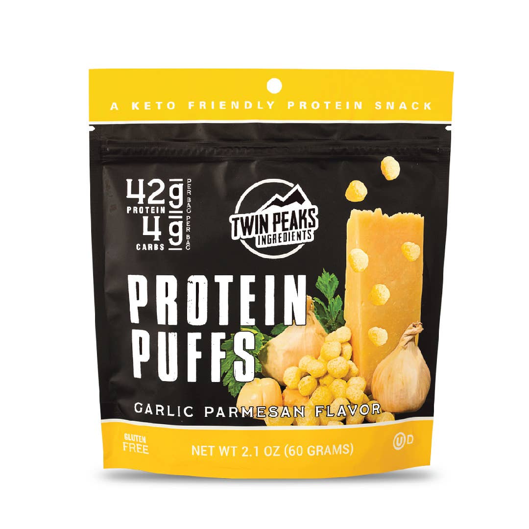 Twin Peaks Ingredients - Protein Puffs - Garlic Parmesan 2.1 oz (60g)